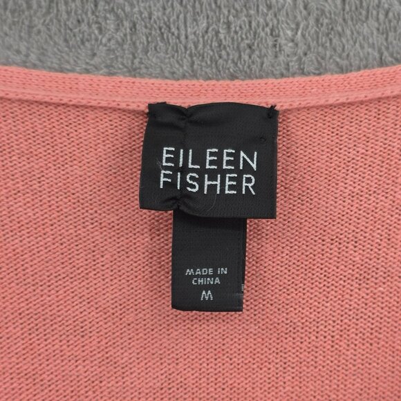 Eileen Fisher Drop Waist Sweater M Light Coral Silk Cashmere Drawstring Tunic - Picture 2 of 9
